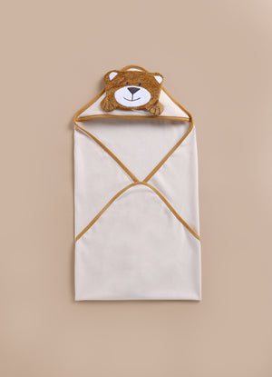 Le Pur Baby BioKool Cotton Hooded Blanket with Bear Face - LE PUR!