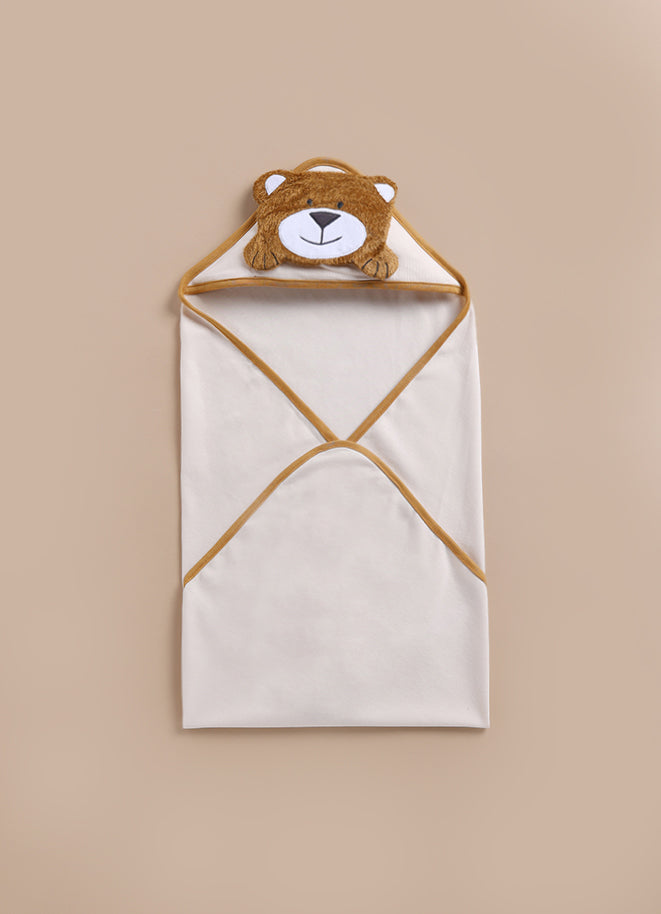 Le Pur Baby BioKool Cotton Hooded Blanket with Bear Face - LE PUR!