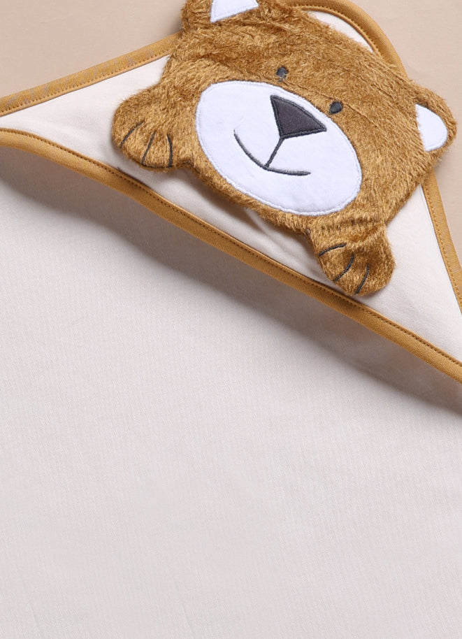 Le Pur Baby Hooded Blanket with Bear Face – Biocool Cotton | Soft Newborn Clothes & Nursery Essential - LE PUR!