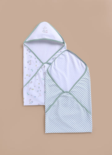 Le Pur Baby Biocool Cotton Hooded Blanket Set – 2-Pack - LE PUR!