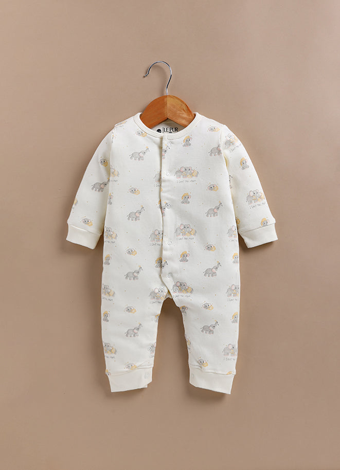 Le Pur Baby BioKool Cotton 3-Piece Set – Romper, Bib & Blanket with Animal Print (Off-White) - LE PUR!