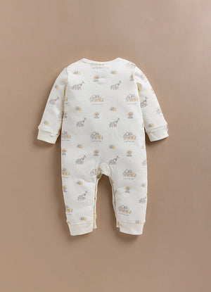 Le Pur Baby BioKool Cotton 3-Piece Set – Romper, Bib & Blanket with Animal Print (Off-White) - LE PUR!