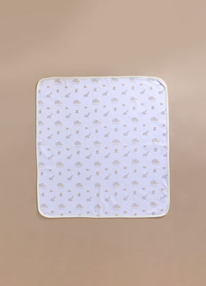 Le Pur Baby BioKool Cotton 3-Piece Set – Romper, Bib & Blanket with Animal Print (Off-White) - LE PUR!