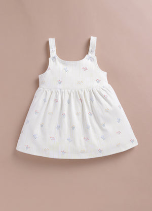 Le Pur BioKool Baby Girl Dress with Bodysuit Set | Soft Cotton Floral Dress Combo - LE PUR!