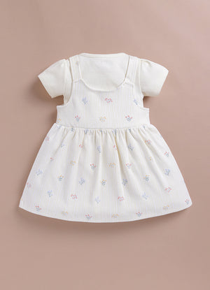 Le Pur BioKool Baby Girl Dress with Bodysuit Set | Soft Cotton Floral Dress Combo - LE PUR!