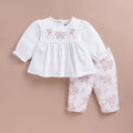 Le Pur Baby Girl Top & Pant Set | Soft Cotton Embroidered Top with Floral Pants - LE PUR!