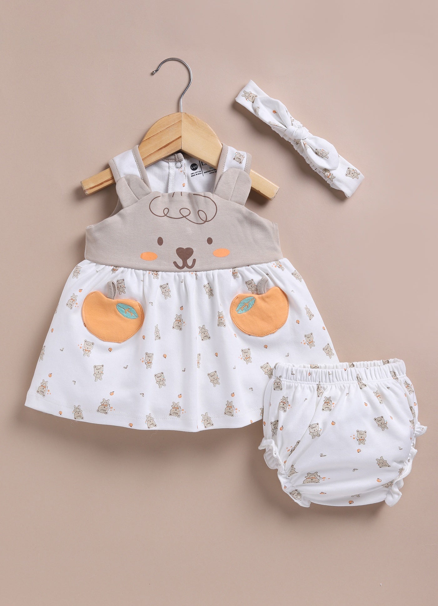 Le Pur BioCool Baby Girl 3-Piece Dress Set – Frock, Bloomer & Headband - LE PUR!