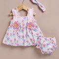 Le Pur Tiny Bloom BioKool 3-Piece Set: Floral Ruffle Frock, Bloomer & Headband - LE PUR!