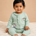 BioKool Cotton Fairy Ruffle Romper– Sage Green