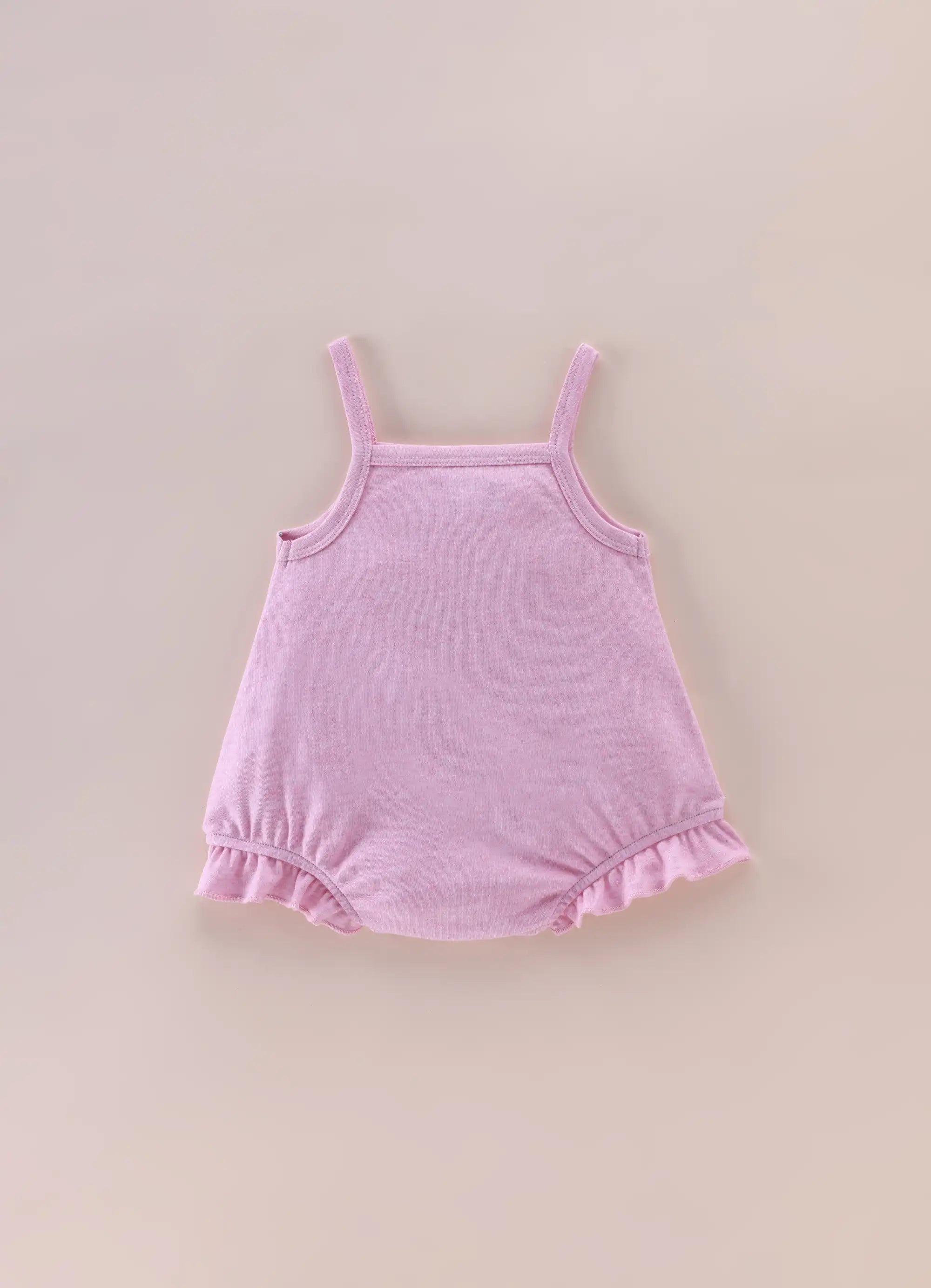 Baby Girls Cotton Strappy Bodysuit Set Pink Melange & White – Pack of 2 - LE PUR!