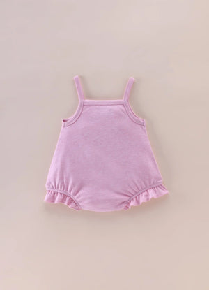Baby Girls Cotton Strappy Bodysuit Set Pink Melange & White – Pack of 2 - LE PUR!